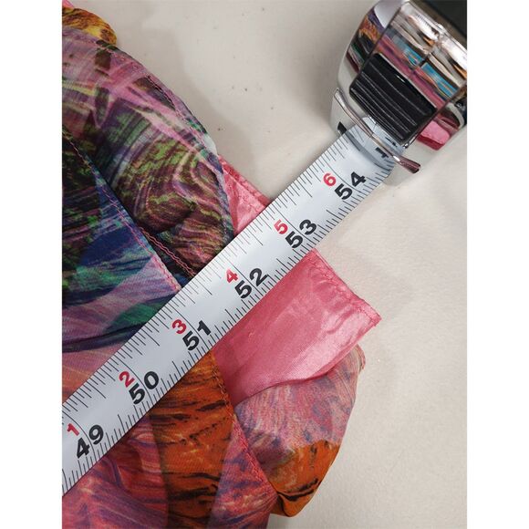 JS Boutique Y2K 2000s Ruched Chiffon-esque Maxi Dress Multicolor Size 4 - Picture 6 of 8